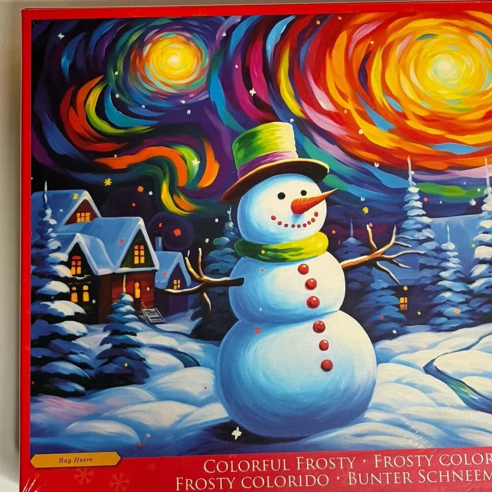 Eurographics Colorful Frosty 1000 Piece Puzzle Ray Heere Snowman NEW SEALED